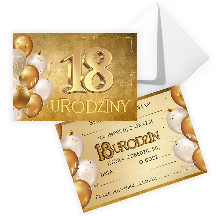 Zaproszenia na 18 Urodziny Golden ZJB_23
