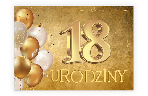 Zaproszenia na 18 Urodziny Golden ZJB_23 przód