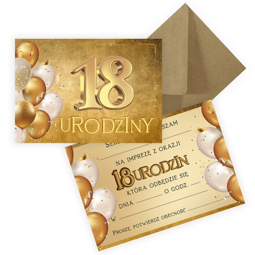 Zaproszenia na 18 Urodziny Golden ZJB_23