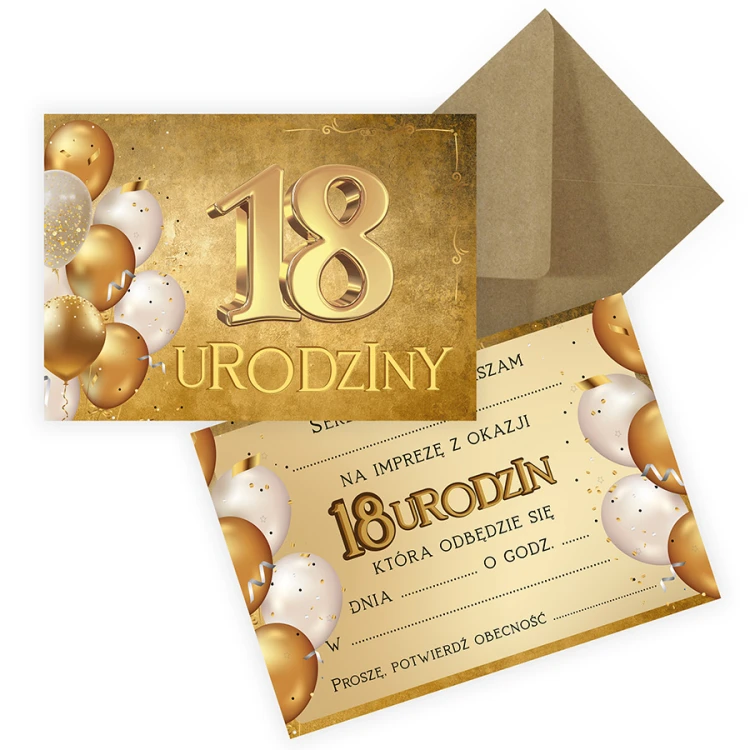 Zaproszenia na 18 Urodziny Golden ZJB_23