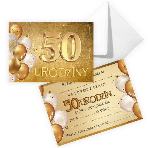 Zaproszenia na 50 Urodziny Golden ZJB_24