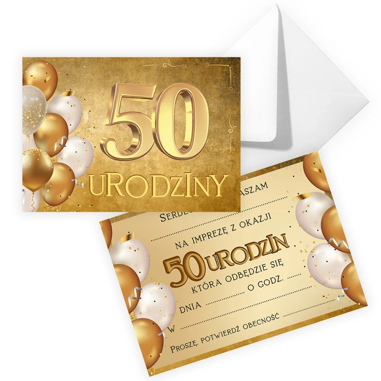 Zaproszenia na 50 Urodziny Golden ZJB_24
