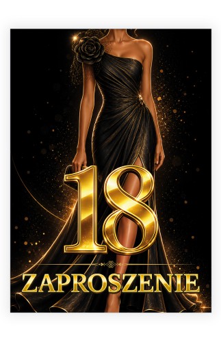 Zaproszenia na 18 Urodziny Sukienka ZJB_27 przód