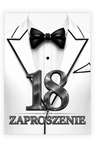 Zaproszenia na 18 Urodziny Eleganckie ZJB_26 przód