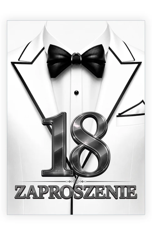 Zaproszenia na 18 Urodziny Eleganckie ZJB_26 przód