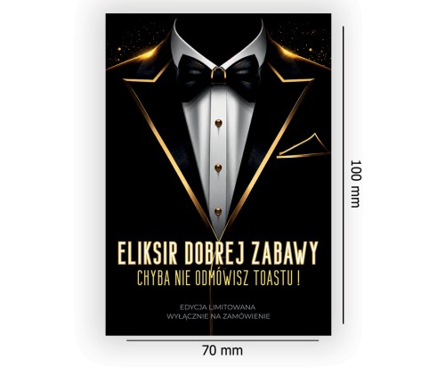 Naklejki na Butelki na Imprezę Garniak NAK_127 wymiary