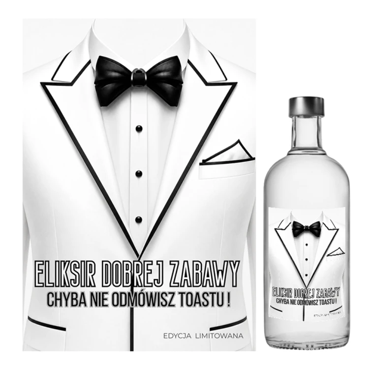 Naklejki na Butelki na Imprezę Eleganckie NAK_128