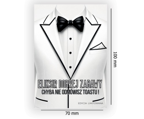 Naklejki na Butelki na Imprezę Eleganckie NAK_128 wymiary
