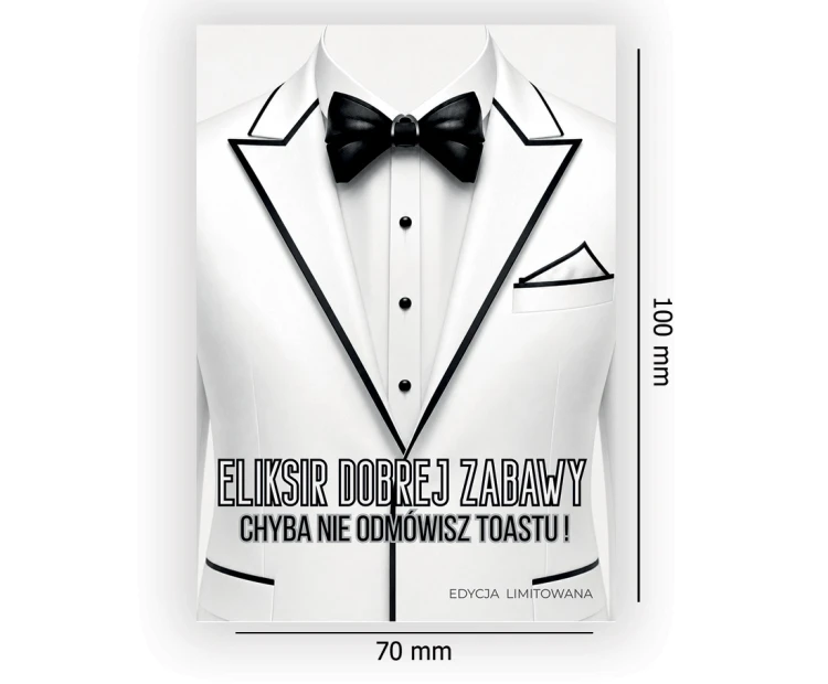 Naklejki na Butelki na Imprezę Eleganckie NAK_128 wymiary