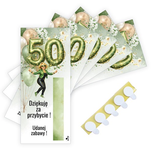 Podziękowania dla gości Merci na 50 Urodziny Szalone PDM_52 wymiary