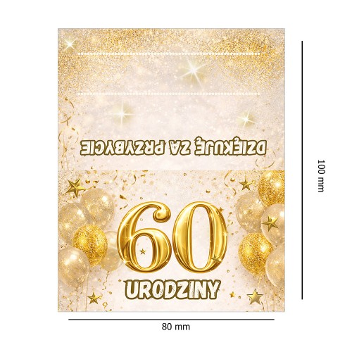 Winietki na Stół na 60 Urodziny Klasa WN_74 wymiary