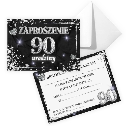 Zaproszenia na 90 Urodziny Diament ZJB_31