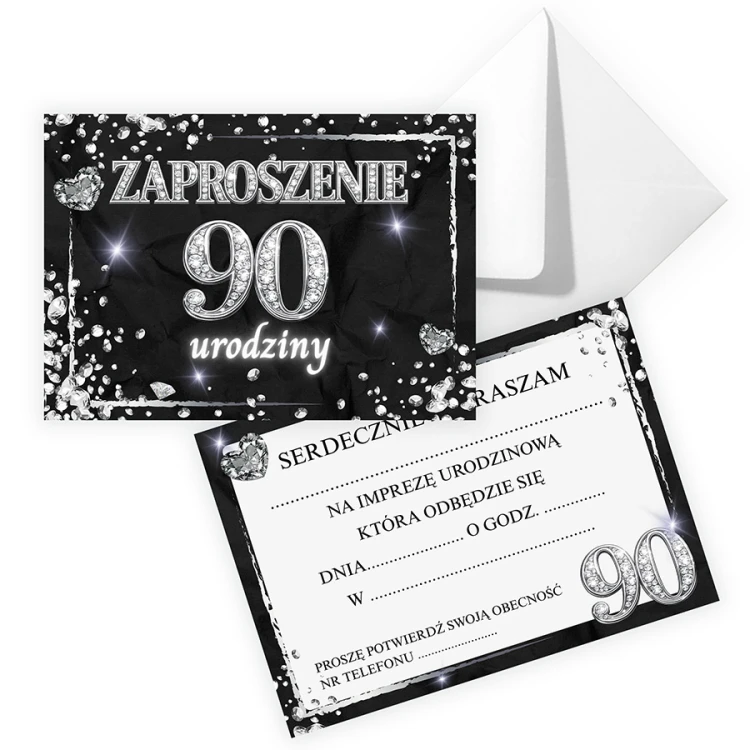 Zaproszenia na 90 Urodziny Diament ZJB_31