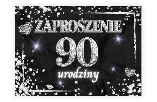 Zaproszenia na 90 Urodziny Diament ZJB_31 przód