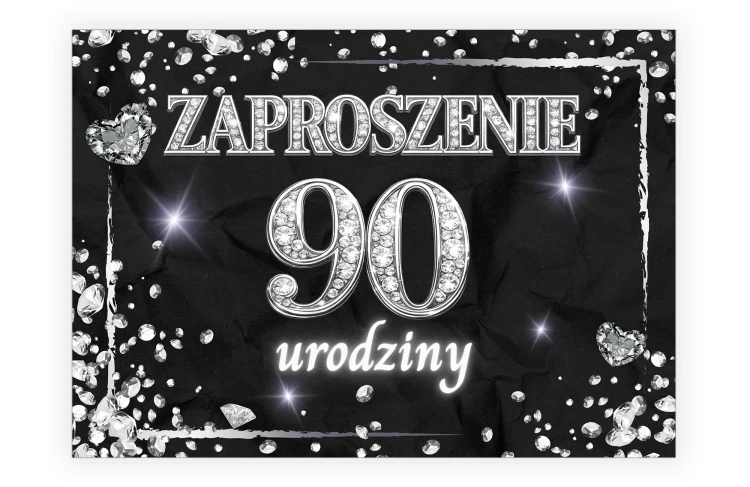 Zaproszenia na 90 Urodziny Diament ZJB_31 przód