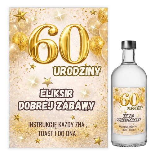 Naklejki na Butelki na 60 Urodziny Klasa NAK_129