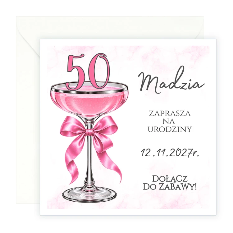 JZaproszenia Personalizowane na 50 Urodziny Kieliszek J14_10