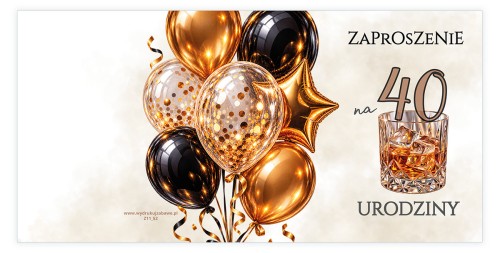 Zaproszenia na 40 Urodziny Powaga Z11_52 przód