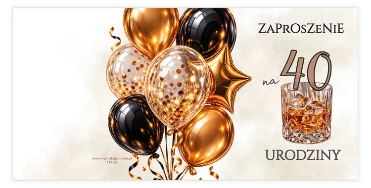 Zaproszenia na 40 Urodziny Powaga Z11_52 przód