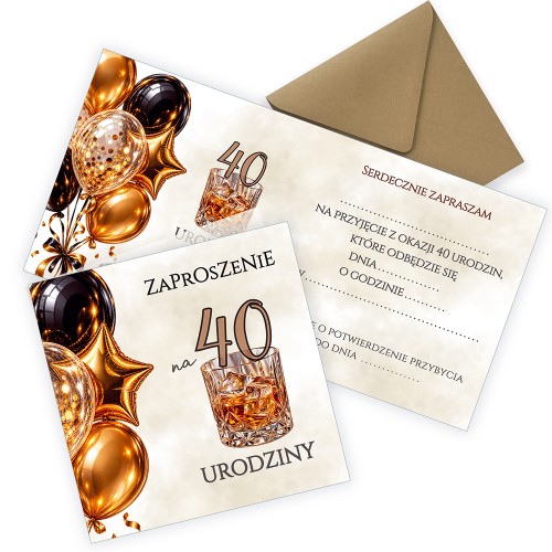 Zaproszenia na 40 Urodziny Powaga Eko Koperta Z11_52_ZE1