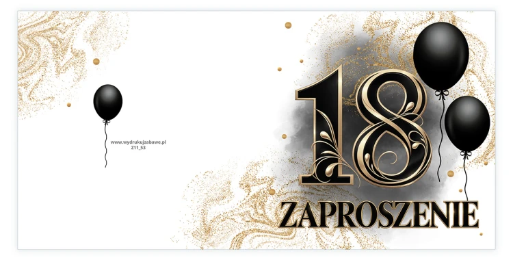 Zaproszenia na 18 Urodziny Błysk Z11_53 przód