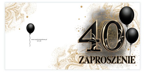 Zaproszenia na 40 Urodziny Błysk Z11_54 przód