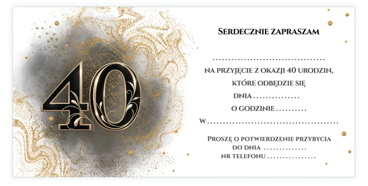 Zaproszenia na 40 Urodziny Błysk Z11_54 środek