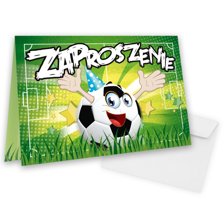 Zaproszenia dla Dzieci Pilka Nozna WB_01 Biala Koperta