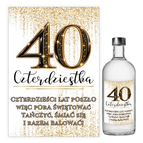 Naklejki na Butelki na 40 Urodziny Zorza - 10 sztuk (s)
