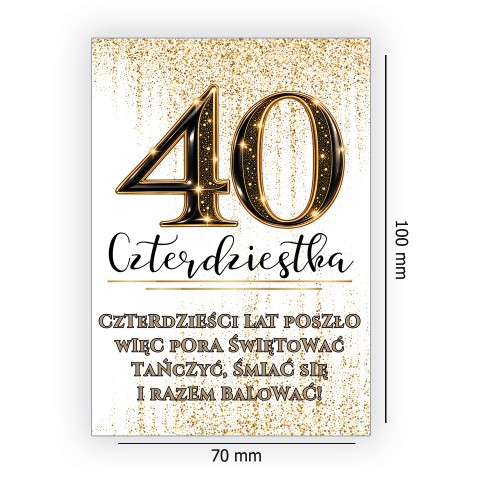 Naklejki na Butelki na 40 Urodziny Zorza - 10 sztuk (s)