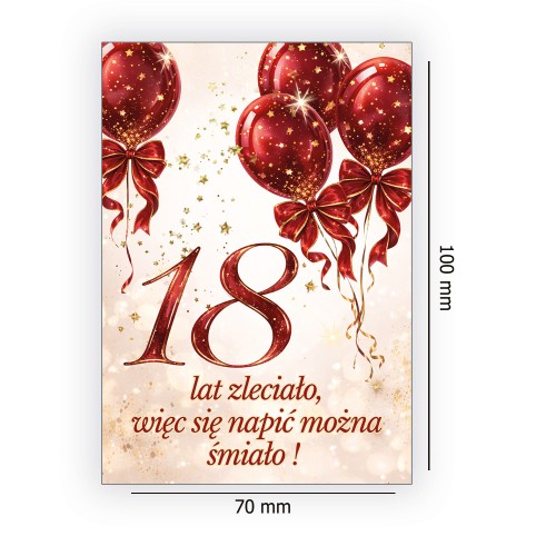 Naklejki na Butelki na 18 Urodziny Baśń - 10 sztuk (s)