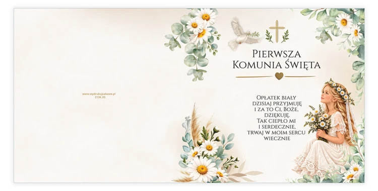 Zaproszenia na Komunię Stokrotka