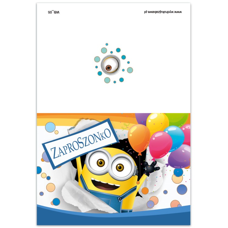 Zaproszenia dla Dzieci Minionek WB_05 Przod