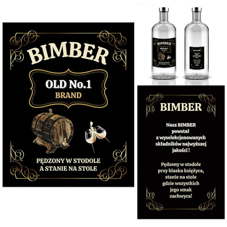 Naklejki na Butelki na Impreze Bimber Old - 10 sztuk NW_10