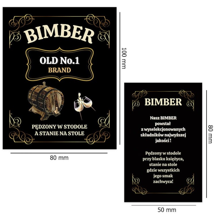 Naklejki na Butelki na Imprez Bimber Old -10 sztuk NW_10 Rozmiar