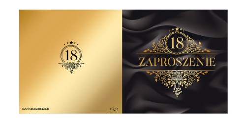 Zaproszenia na 18 Urodziny Fala Z11_15  Przod